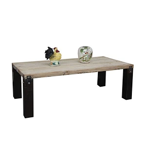 living room coffee table/solid wood coffee table with iorn leg