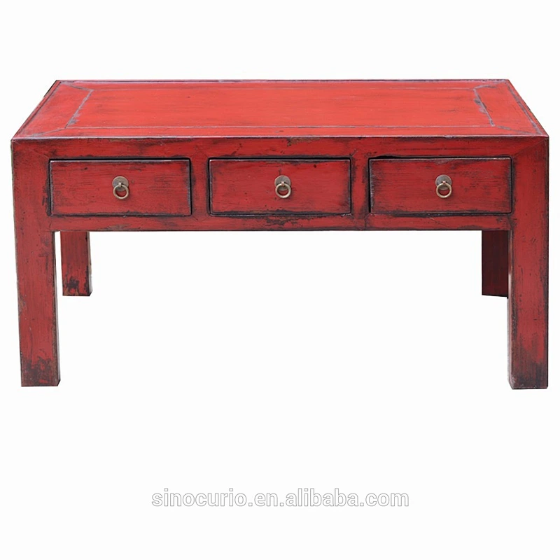 chinese antique wooden drawers design coffee table tea table