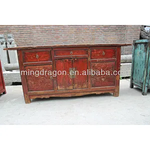 chinese antique furniture;three drawer four door cabinet