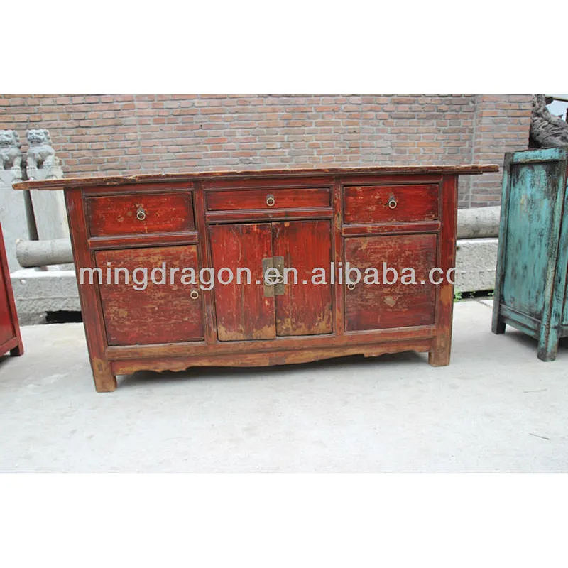 chinese antique furniture;three drawer four door cabinet