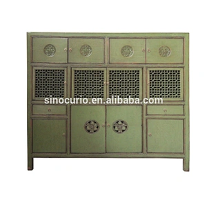 antique chinese sideboard lattice wooden door distressed kitchen cabinets