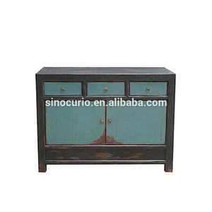 Asian antique reproduction reclaimed wooded chest solid wood shoe cabinet