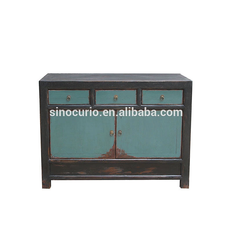Asian antique reproduction reclaimed wooded chest solid wood shoe cabinet