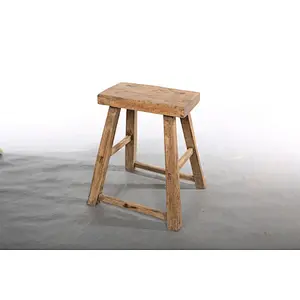 Chinese Antique Distressed Recycled Solid Wood Country Stool