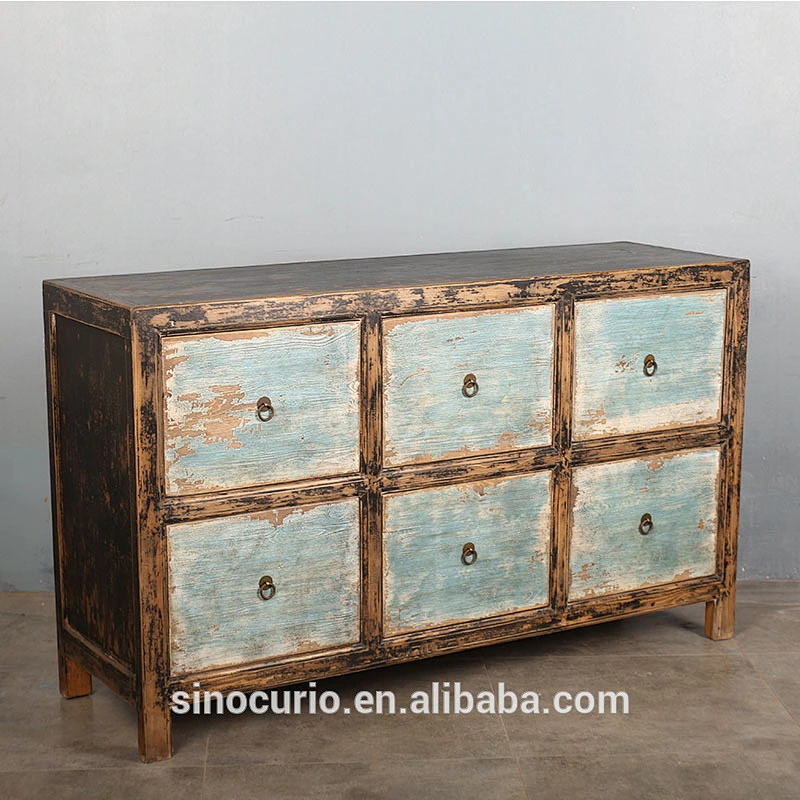 Asian furniture Wholesale Chinese antique rustic reclaimed elm sideboard furniture in Beijing