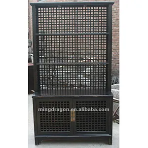chinese antique furniture pine wood Beijing black bookshelf