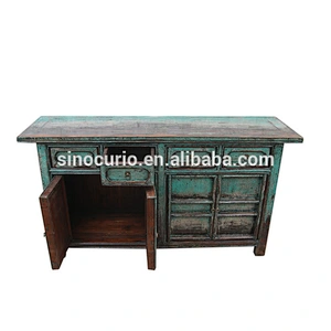 Asian antique reproduction living room glossy lacquer furniture sideboard