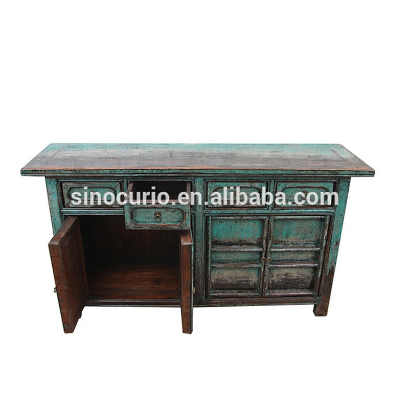 Asian antique reproduction living room glossy lacquer furniture sideboard