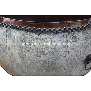 Oriental style antique reproduction decorative sofa tables Chinese drum table
