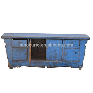 Chinese Asian Antique Vintage Furniture Antique Painted TV Cabinet