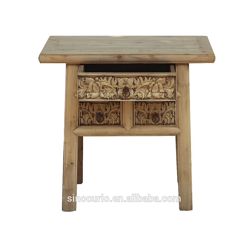 Antique Wood Carved Corner Table With Drawers Antique Console Table