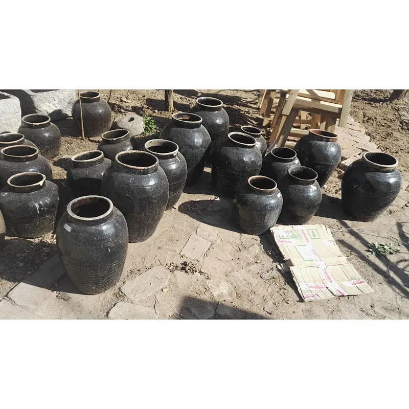 wholesale black glazed home and garden decoration black ceramic pot