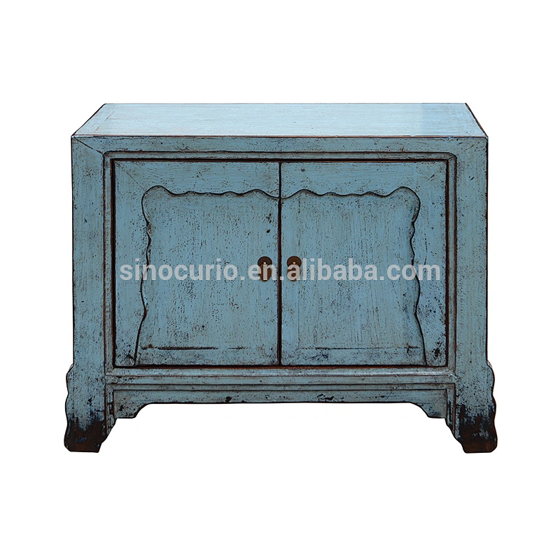 asian antique hot sale two door solid wood living room cabinet
