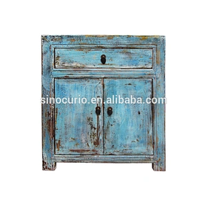 chinese antique lacquered wooden bedside cabinet/side table/nightstand
