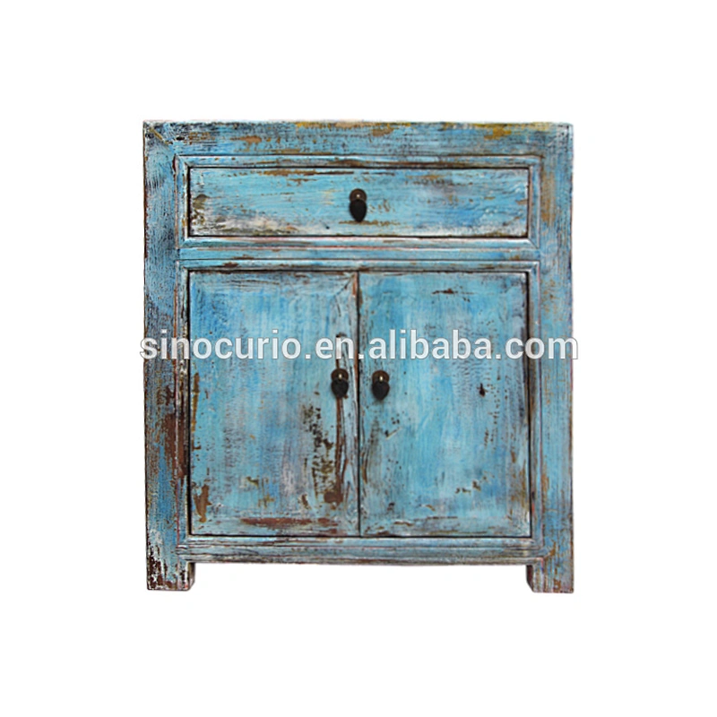 chinese antique lacquered wooden bedside cabinet/side table/nightstand