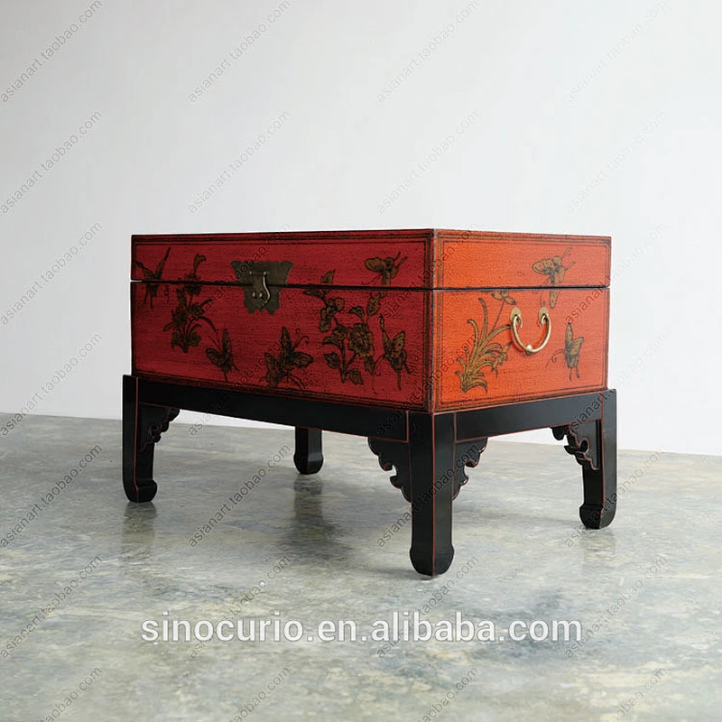 Antique Reclaimed Wood Chest Coffee Table