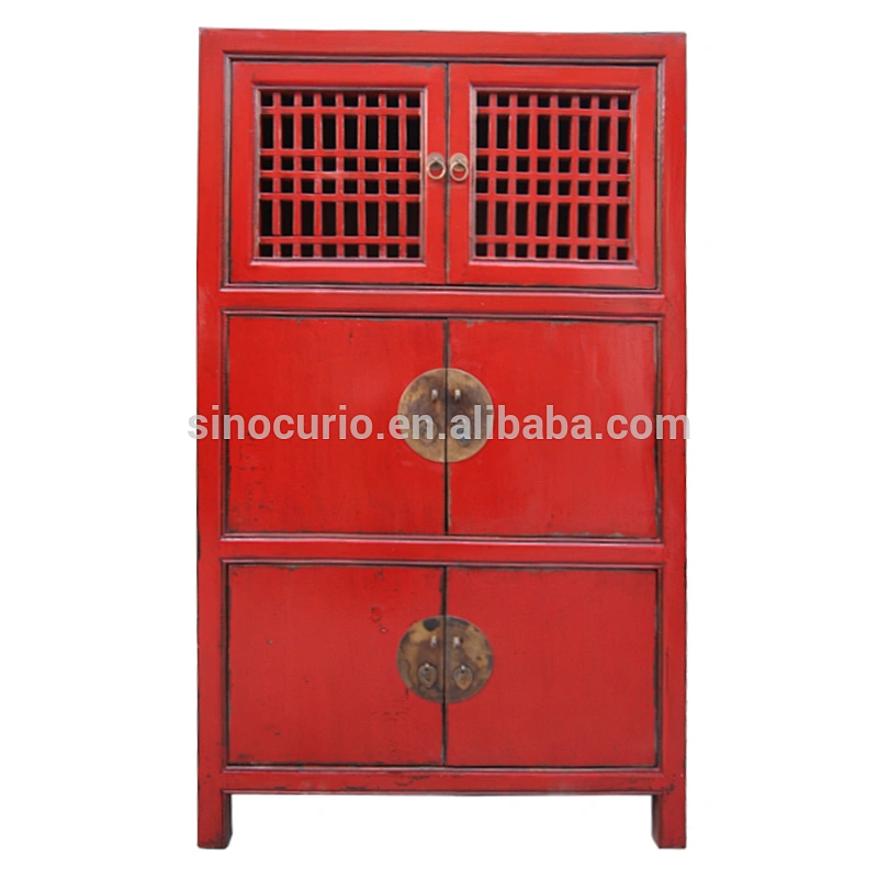 Antique furniture hand carved wooden clothes cabinet