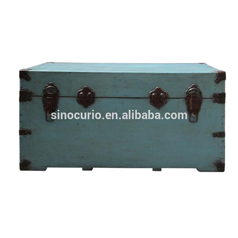 wholesale furniture china antique wooden trunk box style coffee table