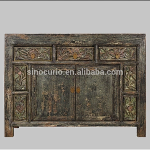 Oriental distressed furniture three drawer two door living room furniture