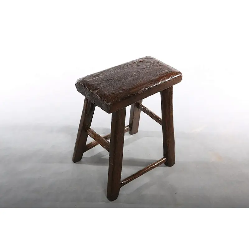 Chinese Style Environmental protection Elm wood antique brown stool