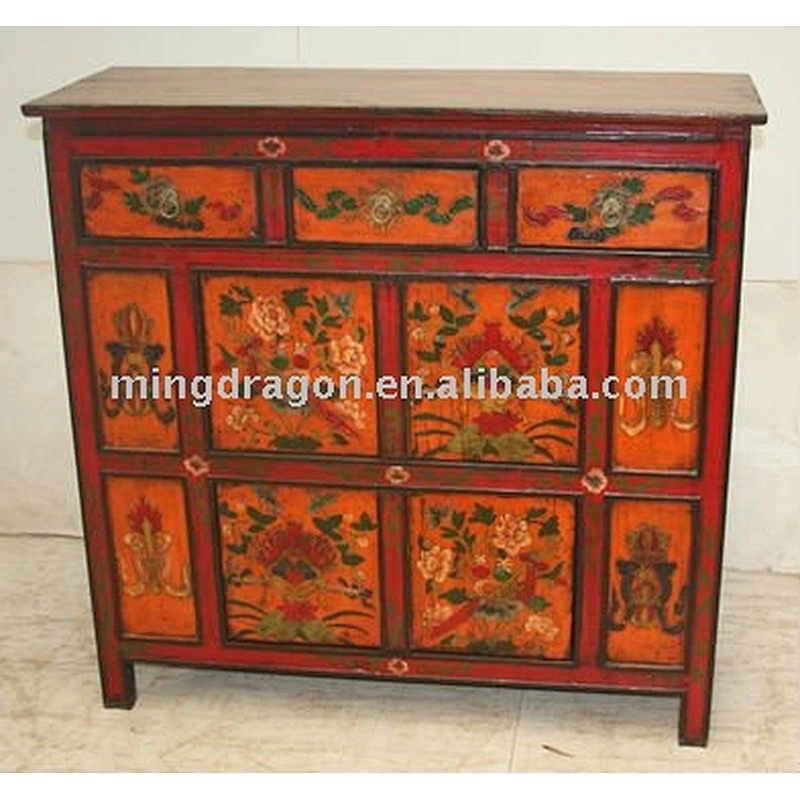 Chinese Antique Tibetan reproduction wood furniture with hand painted