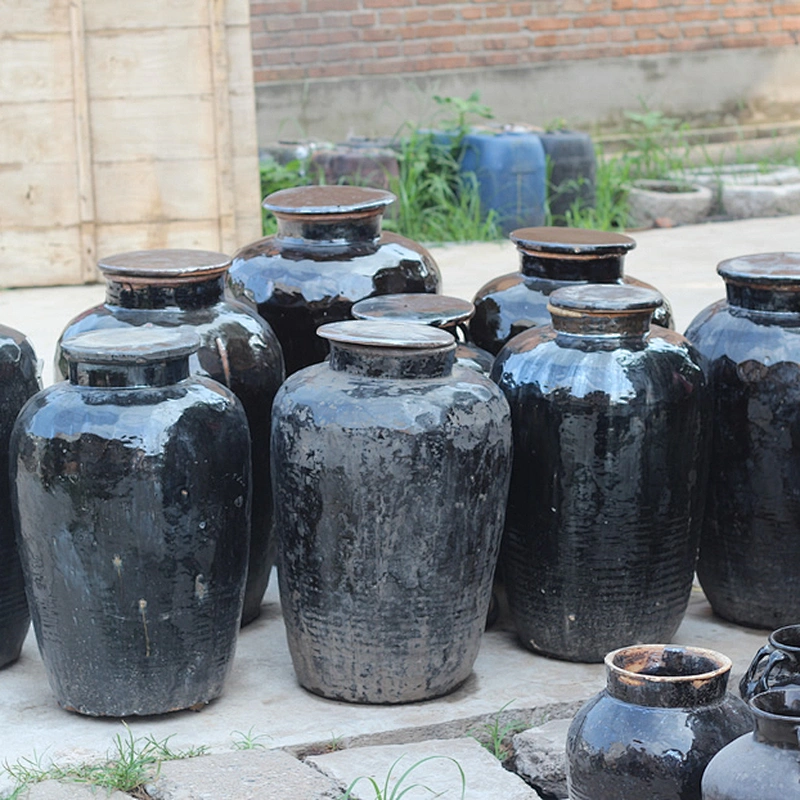 wholesale black glazed home and garden decoration black ceramic pot