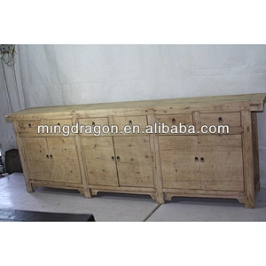 Chinese Antique recycle elm wood Rustic Style Sideboard Cabinet