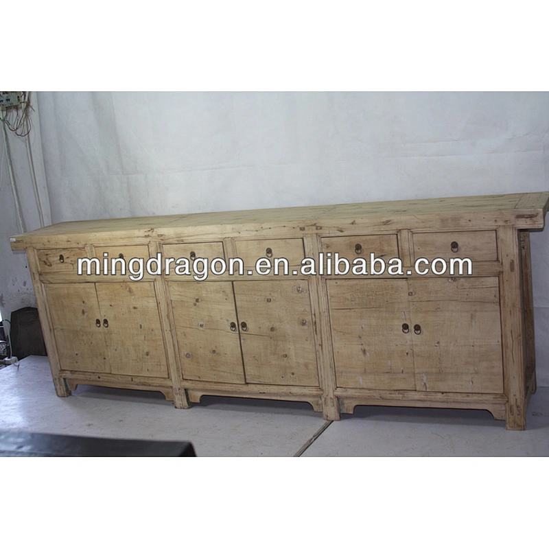 Chinese Antique recycle elm wood Rustic Style Sideboard Cabinet
