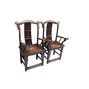 Chinese antique reclaimed wooden carved armchair
