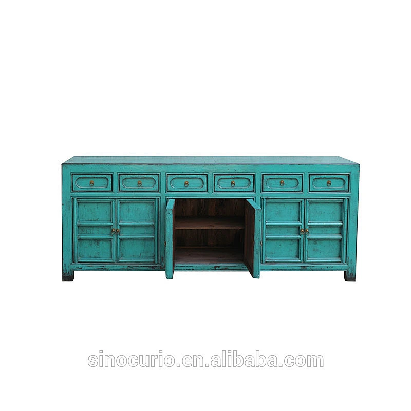 Vintage Reproduction Asian Chinese antique lacquered furniture solid wood buffet