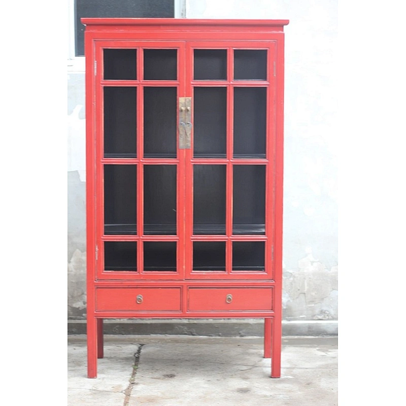 Living room divider storage display glass cabinet