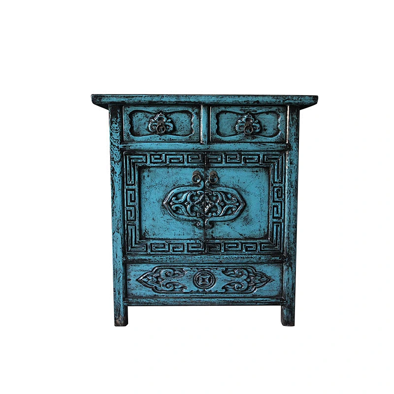 Chinese painted night stands- reproduction hand paint bedside tables