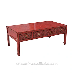 Wholesale Chinese antique high lacquer carving coffee table furniture in Beijing