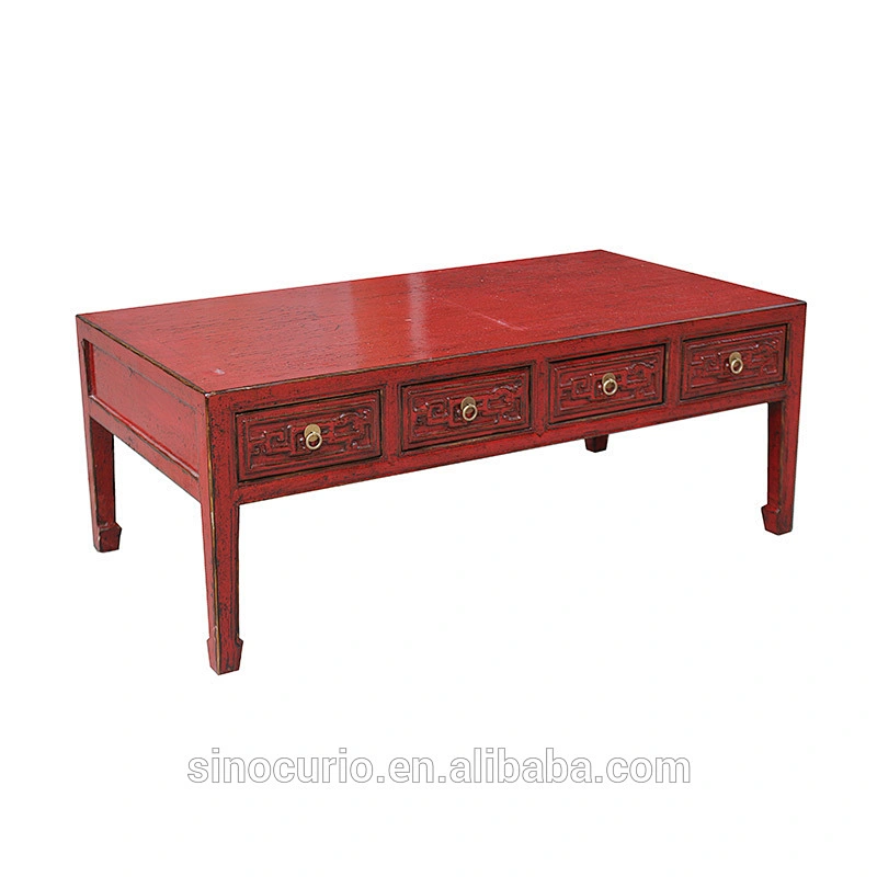 Wholesale Chinese antique high lacquer carving coffee table furniture in Beijing