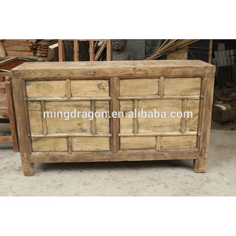 Chinese Vintage salvaged wood natural sideboard cabinet