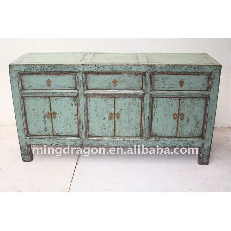 Chinese antique Shanxi long blue cabinet