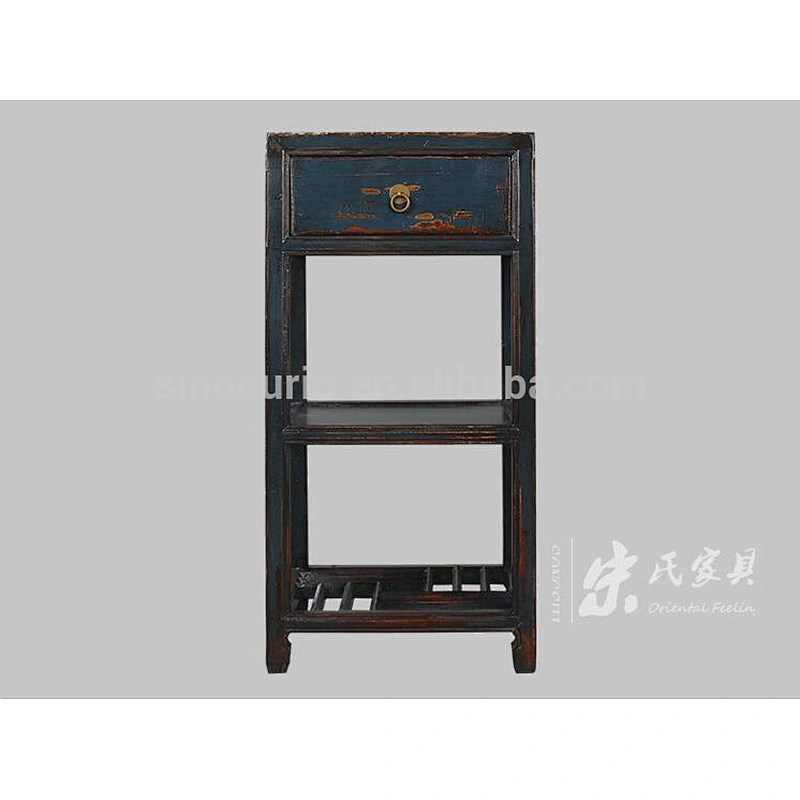 Chinese antique wooden vase stand corner flower stand