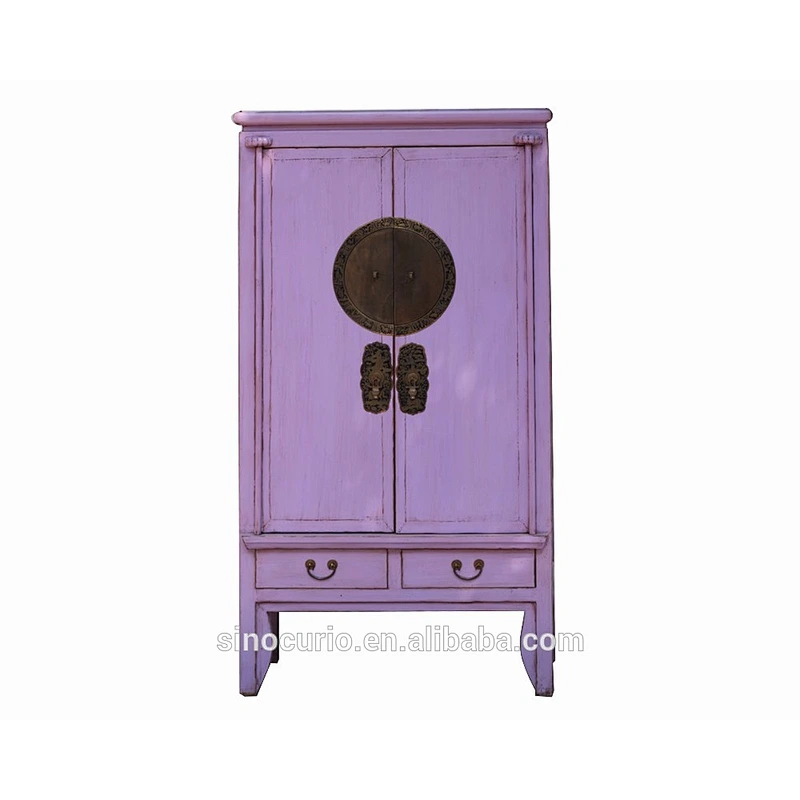 Home use armoire furniture antique style durable solid wood clothes Wardrobe