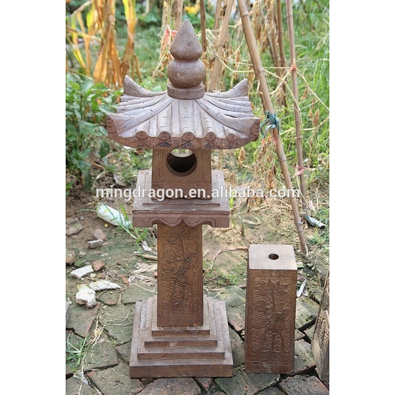 Hand Carved Garden Lantern, Decorative Stone Lanterns