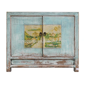 chinese antique living room furniture reclaimed wood 2doors sideboard cabinet