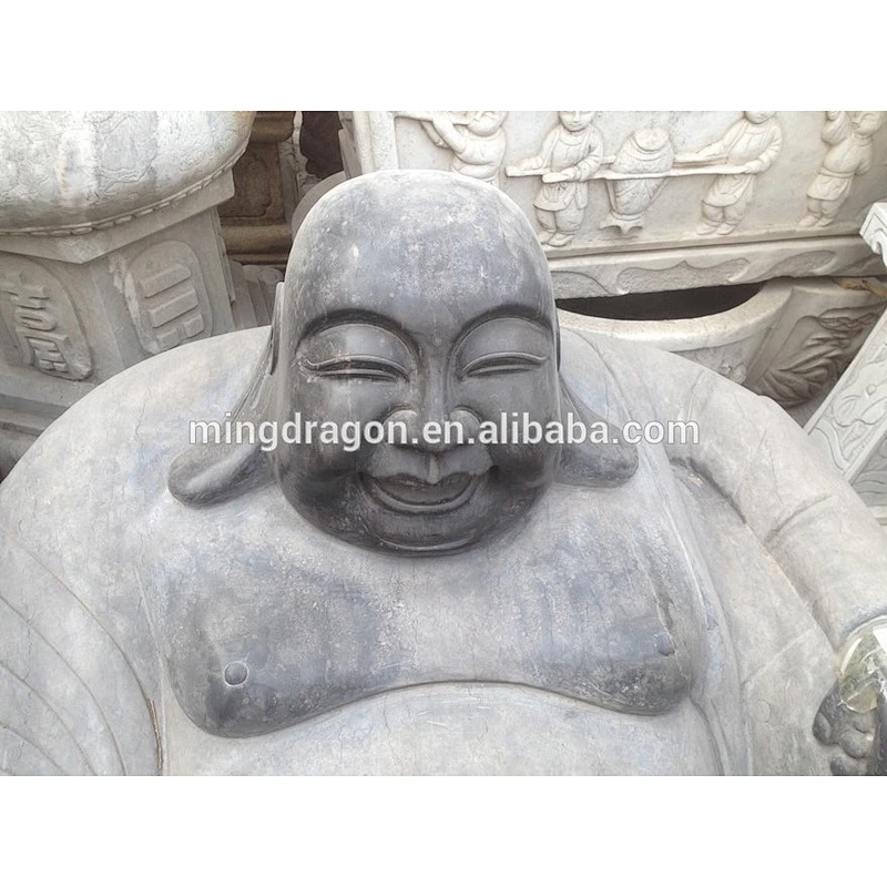 Antique Hand-carved happy stone buddha