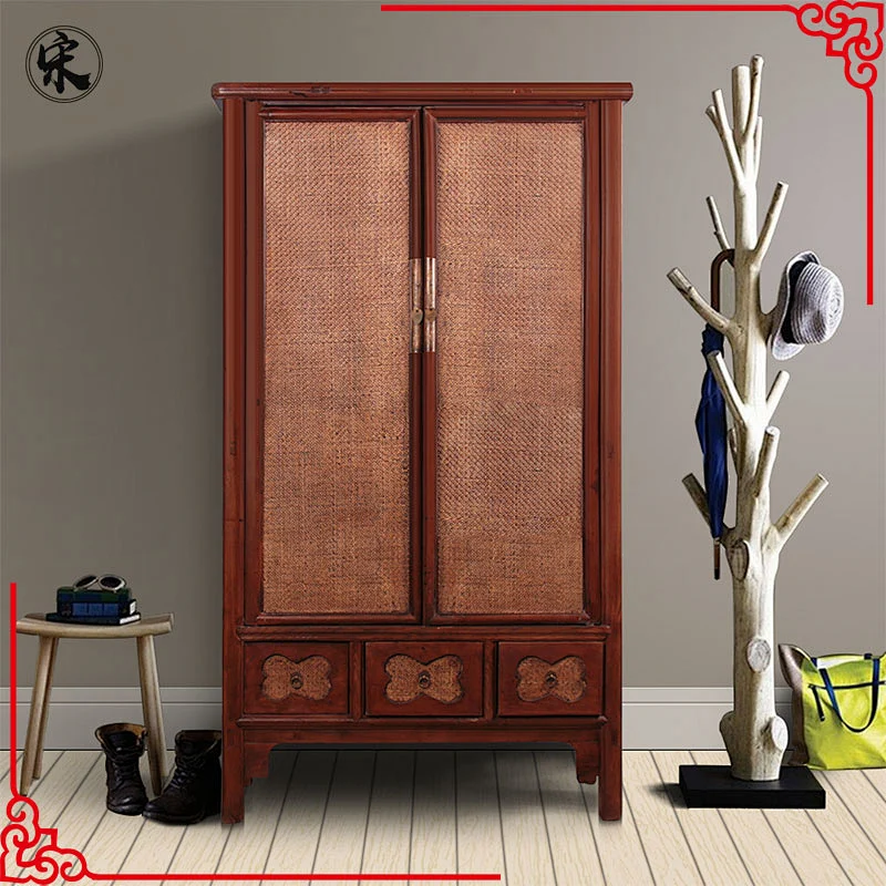 Chinese style lacquer furniture- reproduction distressed wedding cabinet
