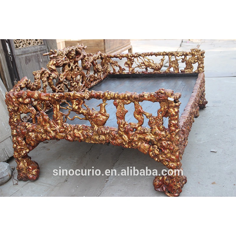 Chinese Antique hand carved classic solid wooden beds