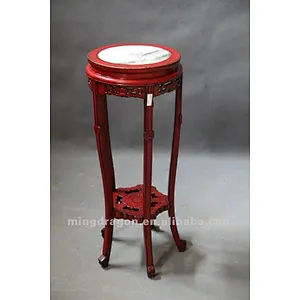 Chinese antique furniture pine wood stone top Shanxi red flower stand