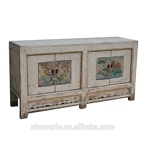 Chinese antique classic reproduction white-washed painted sideboard furniture table