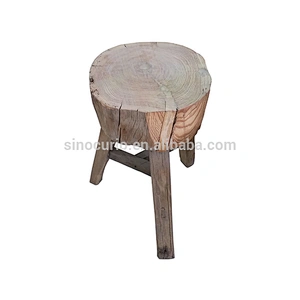 Chinese antique rustic furniture recycled thick wood stool