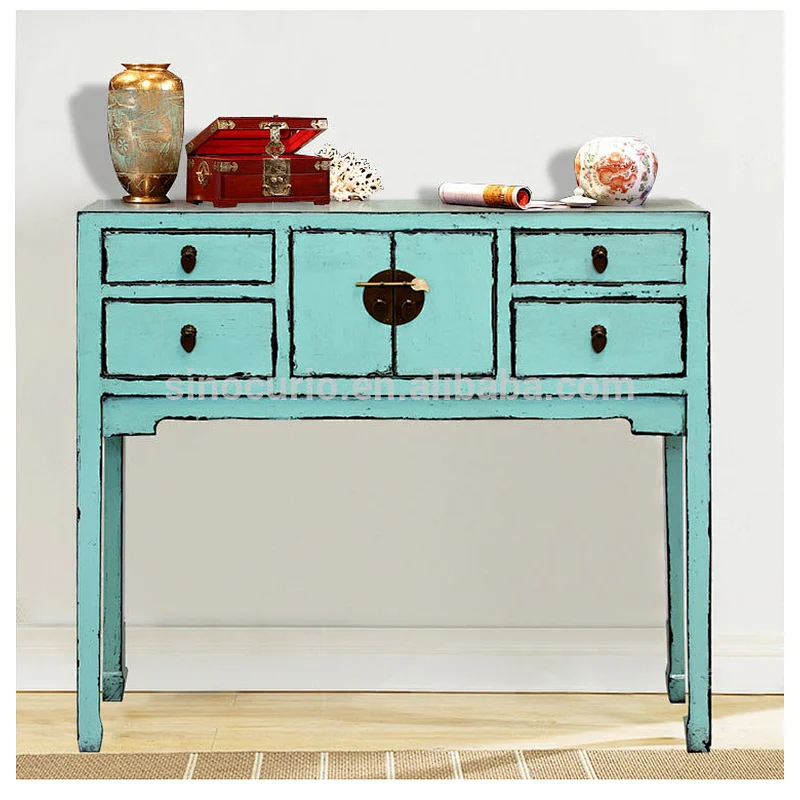 Chinese antique narrow console table wooden high side thin table