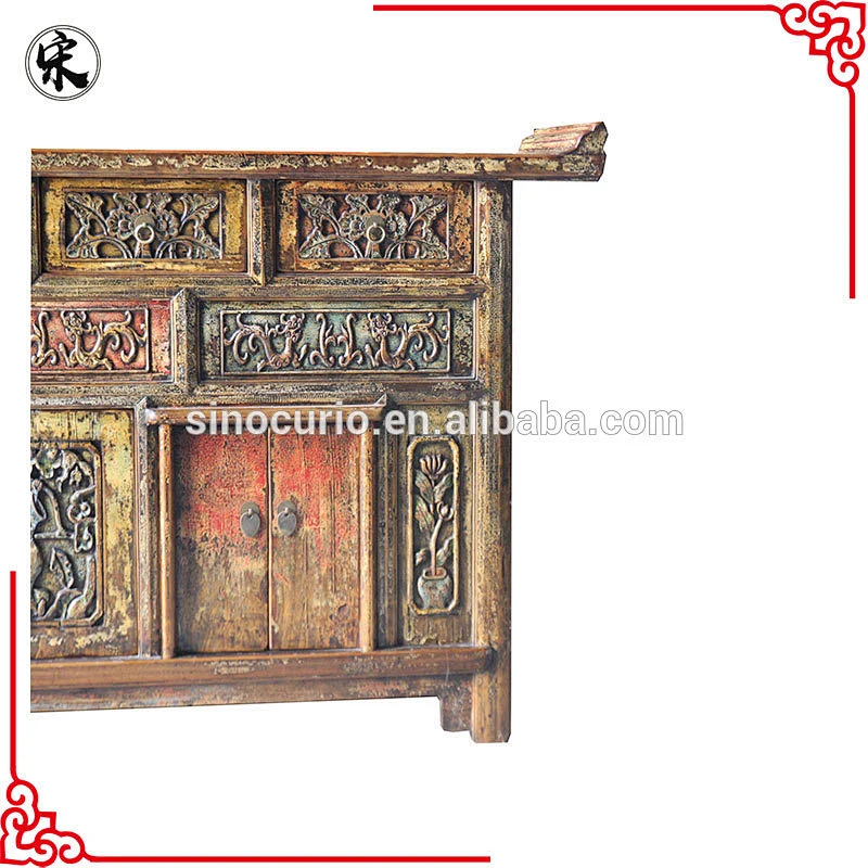 Chinese old classical praying cabinet- Tibetan antique shrine cabinet