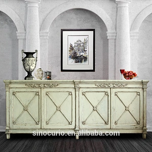 Antique Reproduction Buffet Painted shabby chic Sideboard European Vintage Cupboard French Style Cabinet