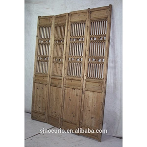 Antique wooden panels Classic Folding Room Divider/Wood screen